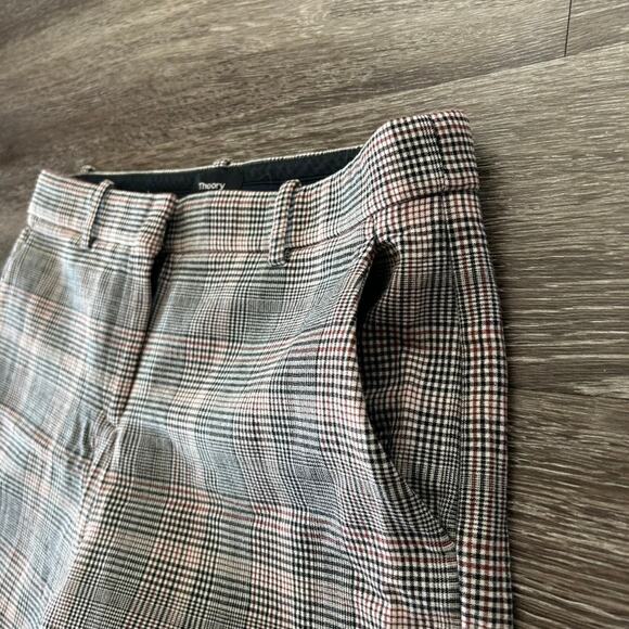 Theory Treeca 2 Deco Portland Plaid Cropped Pants 6 Wool Blend Tailored Trousers - Picture 6 of 14